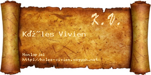 Köles Vivien névjegykártya